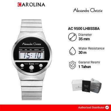 Jam Tangan Wanita Alexandre Christie DIGI AC 9500 LHBSSBA Digital Dial Stainless Steel Strap