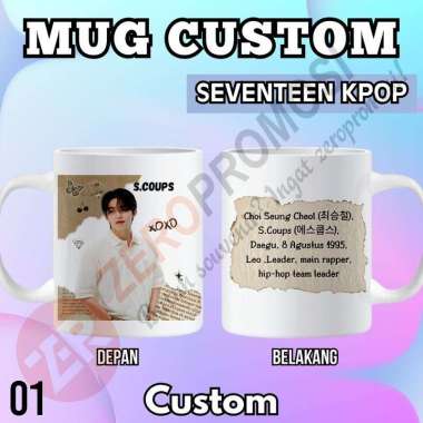 Mug Seventeen Kpop – Souvenir Gelas Custom Seventeen Desain 1 Packing standar