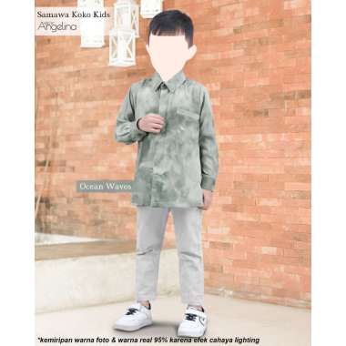 Atelier Angelina Samawa Koko Kids Tangan Panjang Gradient Flow - Ocean Wave 8-10Y