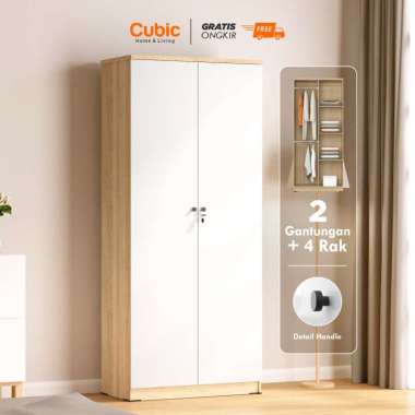 Cubic Lemari Pakaian Minimalis / Lemari Baju 2 Pintu - LUNA LP 2P