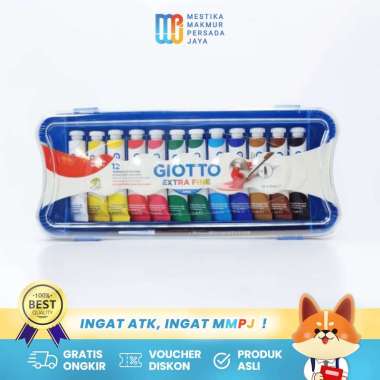 Giotto Cat Poster / Cat Air Extra Fine Tube 12 Warna Non-Toxic Aman Anak 7 Pcs