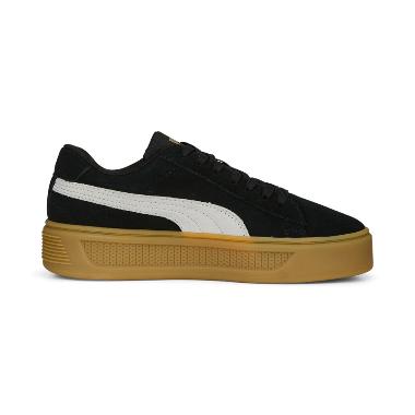 Puma Women Smash Platform v3 SD Sepatu Wanita [39194202] 7 Black-White-Gold