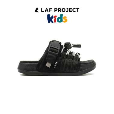 Sandal Slide Sendal Slip On Anak Laki Laki Perempuan Anti Licin Ringan Selop Ethan Hitam LAF Project