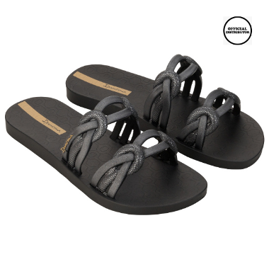 Ipanema Lush Slide Fem Sandal Flat Wanita - Black/Silver 39