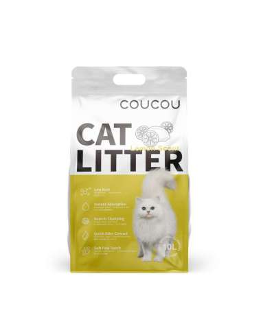 Coucou Pasir Kucing 25 Lt aroma LEMON- Cat Litter Pasir Kucing Gumpal Wangi [25 L]