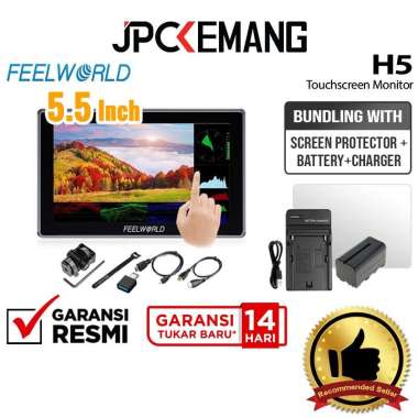 JPC KEMANG Feelworld H5 5.5 Inch 12G SDI HDMI 2.0 Touchscreen Field Monitor External Camera GARANSI 
