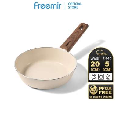 freemir Wajan Beige 20 cm Wajan Kompor Gas Wajan Kompor Induksi Bahan Granit Anti Lengket Double Bot