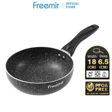 freemir Panci/Wajan 18 cm Kedalaman 6.5 cm Anti Lengket Wok Pan Multifungsi Alat Dapur Berkualitas G