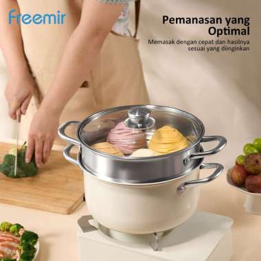 freemir Panci Kukus 2 Susun 24cm Stainless Steel Anti Karat bisa Kukus dan Rebus