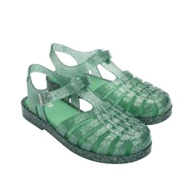 Melissa Possession Shiny Ad Sandal Flat Wanita - Glitter Green 38