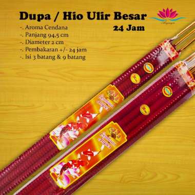 Dupa Sembahyang / Hio Besar Aroma Cendana 24 jam - Isi 3 Batang