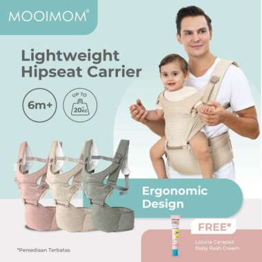 Gendongan Bayi Hipseat Lembut & Ringan - Lightweight Hipseat Carrier MOOIMOM Petal Blush