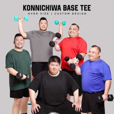 Konnichiwa Base Tee for Men & Women - Kaos Olahraga Oversize 3XL Hijau