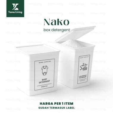 TAMA LIVING Nako Kotak Detergent Bubuk Dengan Tutup Laundry Organizer Kotak Deterjen Toples Deterjen