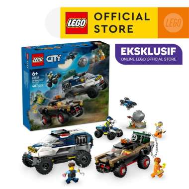 LEGO City 60449 Off-Road Police Car Chase (467 Pieces), Mainan, Building Block, Toys