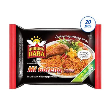 Burung Dara Instan Mi Goreng Pedas [20 Pcs x 65 gram]