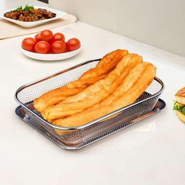 OEM ONE-C1266 Keranjang Saringan Tinggi Stainless Steel Tahan Karat / Set Nampan Stainless Peniris M