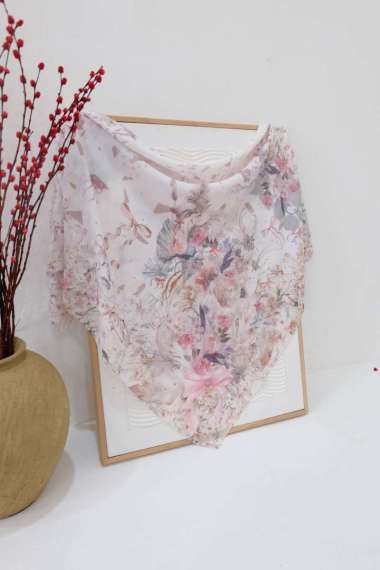 HIRA - Emily Voal Printing Motif Scarf Hijabwanitacantik Series Voal Hijab Segi Empat Voal-Coquette 