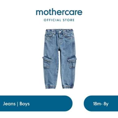 Mothercare Cargo Jogger Jeans - Celana Panjang Anak Laki-laki (Biru) 3-4 tahun