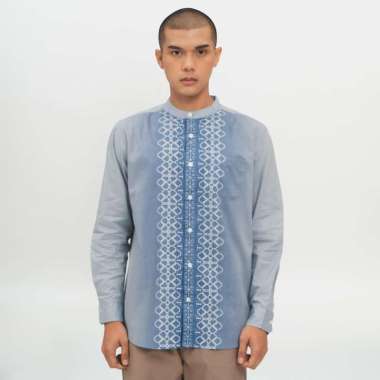 M231 Kemeja Pria Koko Panjang Biru 0851A Dewasa-M