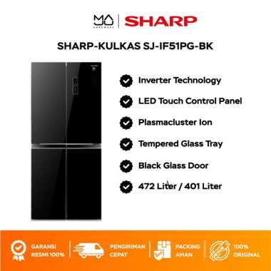 SHARP Kulkas 4 Pintu SJ-IF51PG-BK - Garansi Resmi