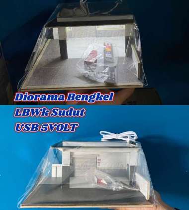 Diorama Bengkel Garasi Parkiran Lawson Seven LBWK Diecast skala 1/64 diorama Usb adaptor LBWK S USB
