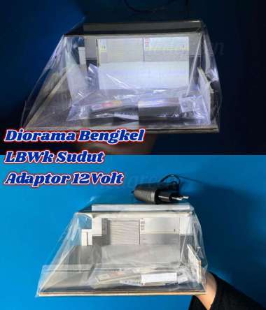 Diorama Bengkel Garasi Parkiran Lawson Seven LBWK Diecast skala 1/64 diorama Usb adaptor LBWK S ADAP