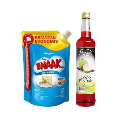 Special Bundling 2 - Cap Enaak Susu Kental Manis Pouch 545 g + Marjan Cocopandan Sirup 460 mL