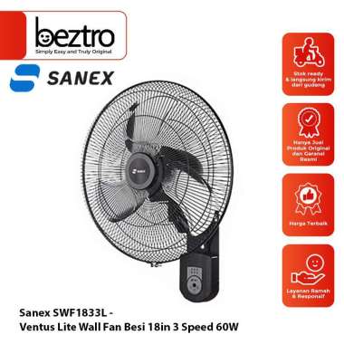 Sanex Kipas Angin Dinding SWF-1833 L - Wall Fan Besi Ventus Lite 18 inch 3 Speed 60 Watt original ne