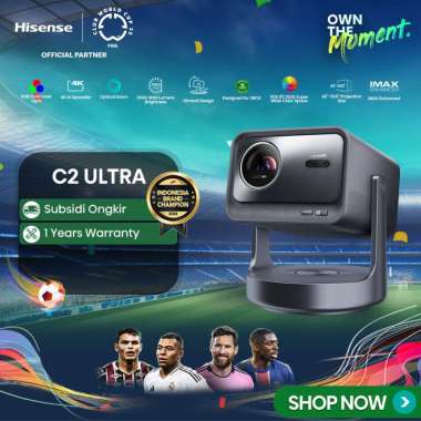 Hisense TV C2-Ultra Trichomal Proyektor Max 300 inch IMAX Enhanced RGB Pure Laser Light Optical Zoom
