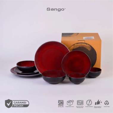 SANGO Set Peralatan Makan Soma Red (isi 8)