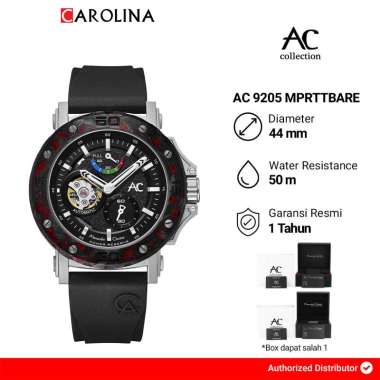 Jam Tangan Pria Alexandre Christie Chronograph AC 9205 MPRTTBARE Black Dial Black Rubber Strap