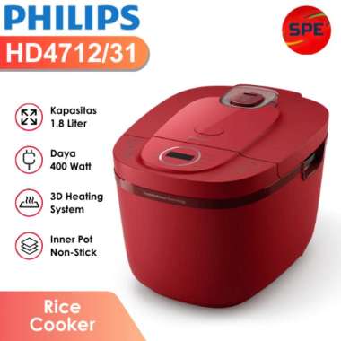 RICE COOKER DIGITAL PHILIPS KAPASITAS 1.8 LITER HD4712 GARANSI RESMI (MEDAN)