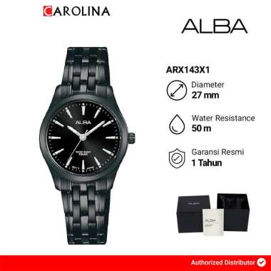 Jam Tangan Wanita Alba ARX143X1 Black Dial Black Stainless Steel Strap