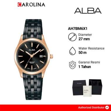 Jam Tangan Wanita ALBA AH7BM6X1 Black Dial Black Stainless Steel Strap