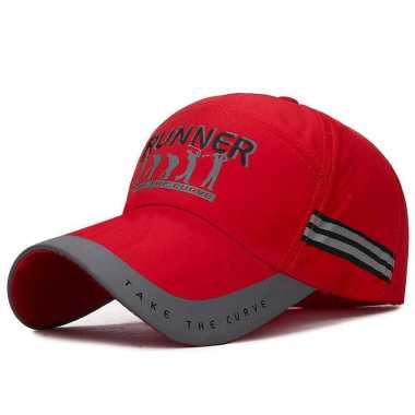 Baseball cap : RUNNER - Topi Baseball Topi Golf Topi Pancing Topi Pria One Size RED