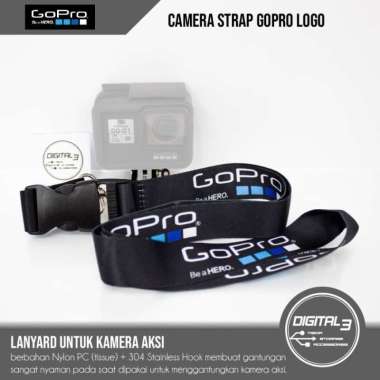 Lanyard GoPro Tali Gantungan Leher Neck Strap Hero 4 5 6 7 8 Black OEM Hitam