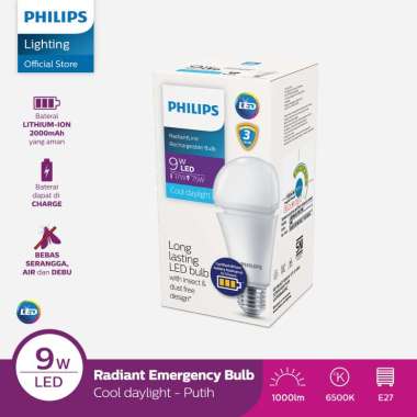 Lampu Emergency Philips RadiantLine Bohlam LED 9W 6500K Putih