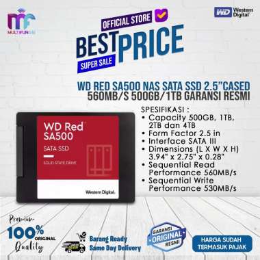 WD Red SA500 NAS SATA SSD 2.5” Cased 560MB/s 500GB/1TB Garansi Resmi 1TB