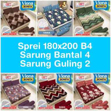 VIONA BY BONITA Sprei Fitted KING B4 Size Uk.180x200cm Tinggi 25 II Tango