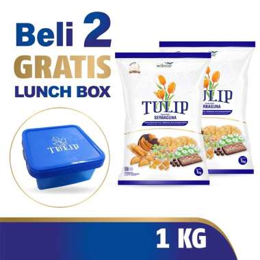 Tulip Tepung Terigu Kemasan 1 Kg [2 Pcs x 1Kg] Free Lunch Box