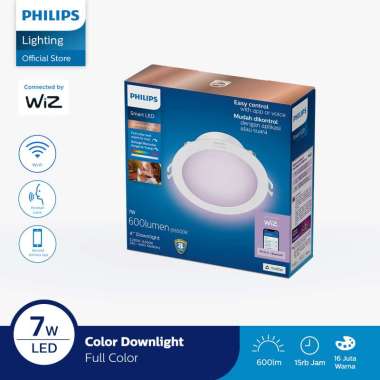 Philips Lampu Smart WiFi LED Downlight 7W D100 Color RGB