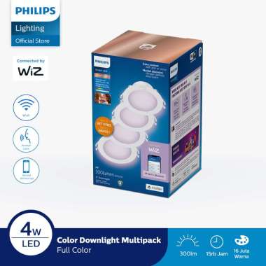 Philips Lampu Smart WiFi LED Downlight Multipack 4W D75 Color RGB