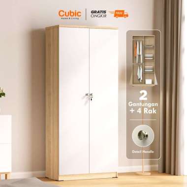 Cubic Lemari Pakaian Minimalis / Lemari Baju 2 Pintu / LUNA LP 2P