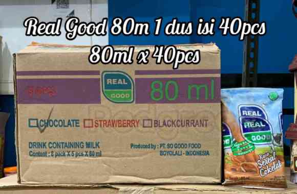 susu bantal real good 1dus 80mlx40pcs susu realgood susu pouch real good 1 dus isi 40pcs COKELAT