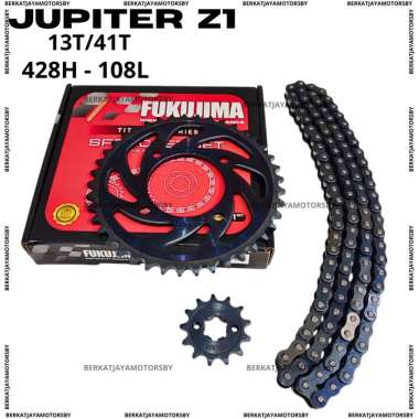 GEAR SET GIR SET CHAIN KIT GEAR PAKET FUKUJIMA JUPITER Z1 ORIGINAL JUPITER Z1 FKJ 428HG-108L 13/41T
