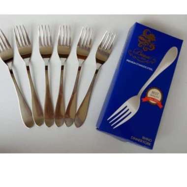 Bima Rhino Dinner Fork, 6 Pieces, Inox Premium RH002NP 6pcs Garpu Makan Besar