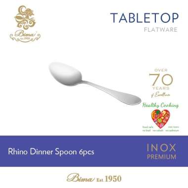 Bima Rhino Dinner Spoon, 6 Pieces, Inox Premium (Special Box Packaging) RH001DC Sendok Makan