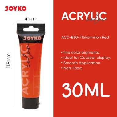 JOYKO Cat Akrilik Acrylic Color ACC-B30 30ML Vermillion Red