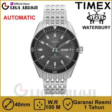 TIMEX TW2V24900 Jam Tangan Pria Analog Waterbury Dive Automatic Steel Original